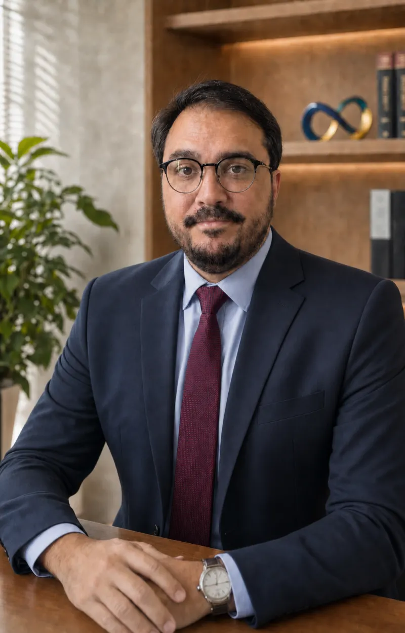 Dr. Rhudá Jardim em seu escritório